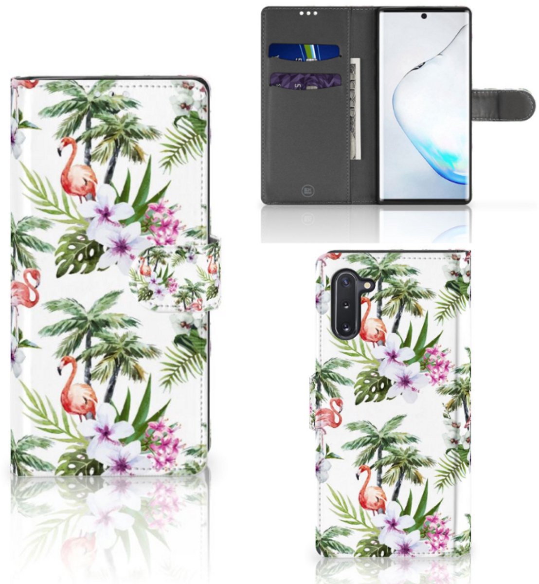Samsung Galaxy Note 10 Telefoonhoesje met Pasjes Flamingo Palms