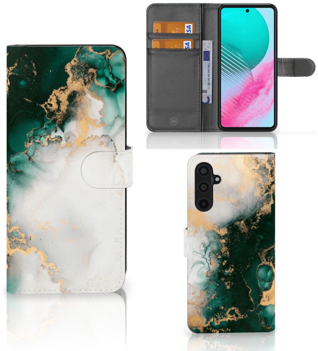 Bookcase voor Samsung Galaxy M54 Marmer Groen