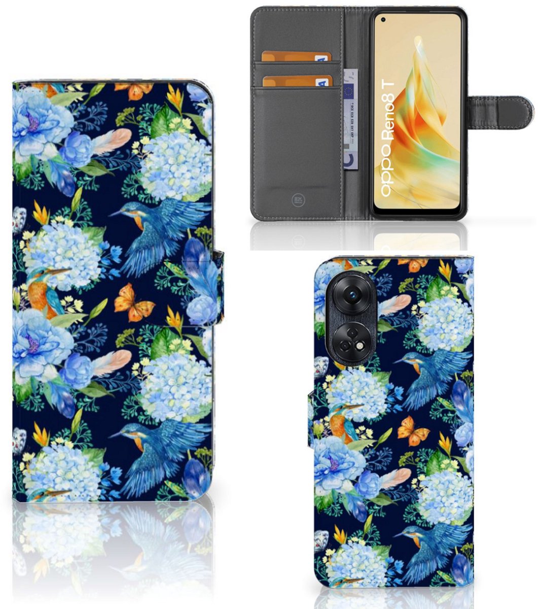 Telefoonhoesje met Pasjes voor OPPO Reno8 T 4G IJsvogel