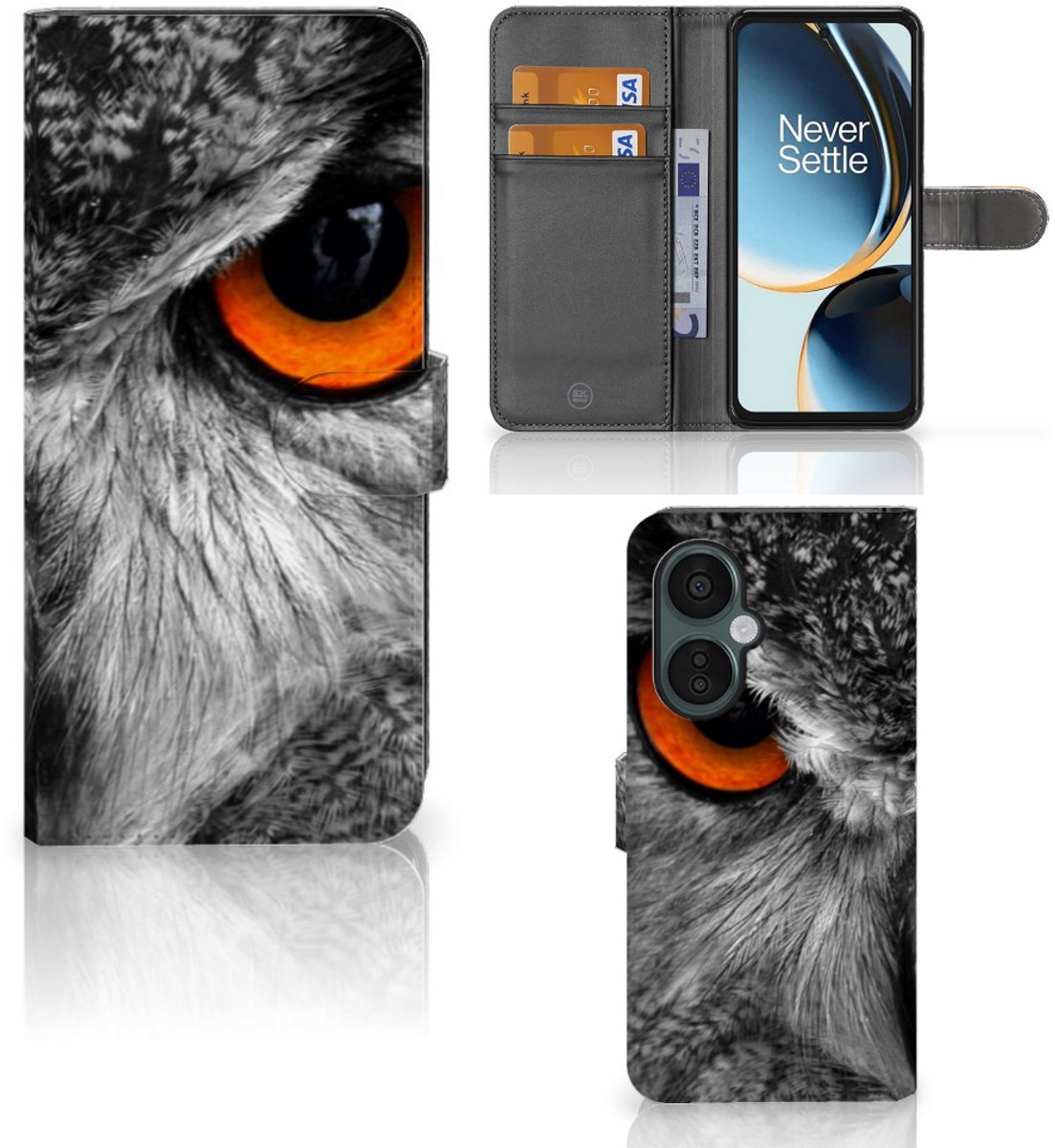 OnePlus Nord CE 3 Lite Telefoonhoesje met Pasjes Uil
