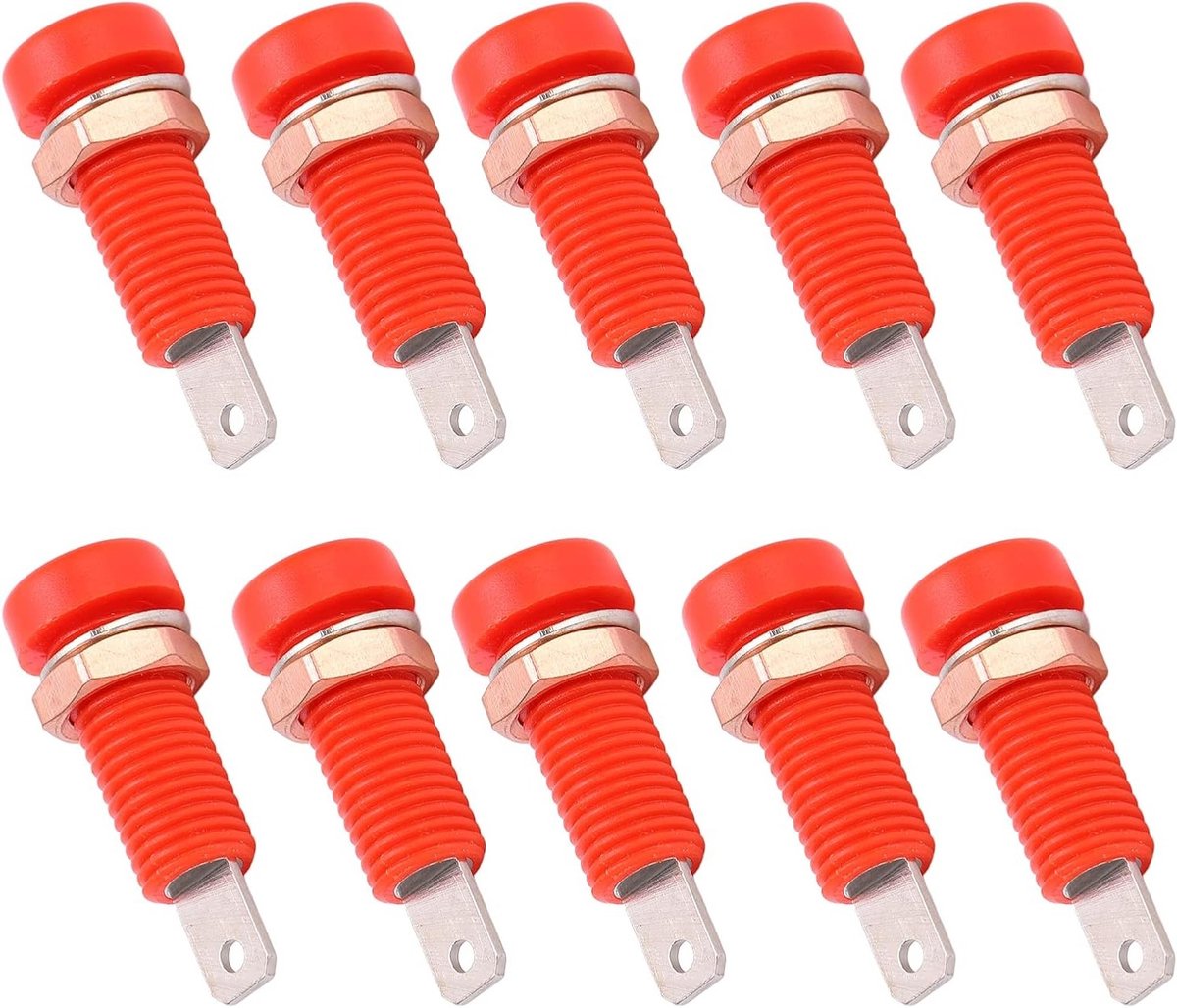 Hoogwaardige 4 Mm Bananenbevestiging Montageconnector voor Elektronische Instrumenten, 10 Stuks, Betrouwbaar en Duurzaam