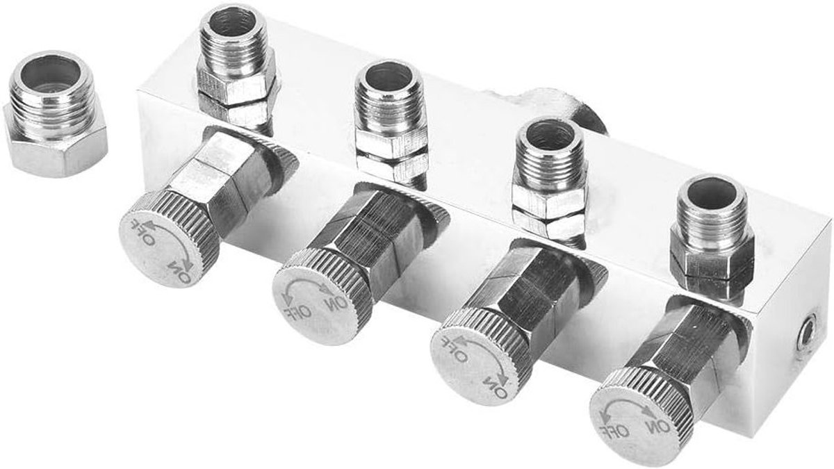 Verstelbare Aluminium Lucht Slangverdeler, 4/6-Weg Doseringsverdeler met Airbrush Adapter voor Accessoires en Luchtgereedschap