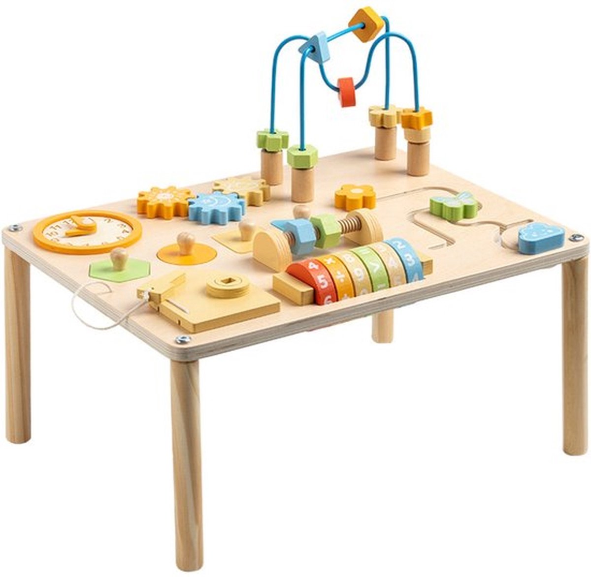 8-in-1 Houten Montessori Speelbord – Activiteitentafel – multifunctioneel speelgoed voor vroege ontwikkeling – zintuiglijk ontwikkelingsspeelgoed voor kinderen vanaf 1 jaar – kerst- en verjaardagscadeau voor kinderen