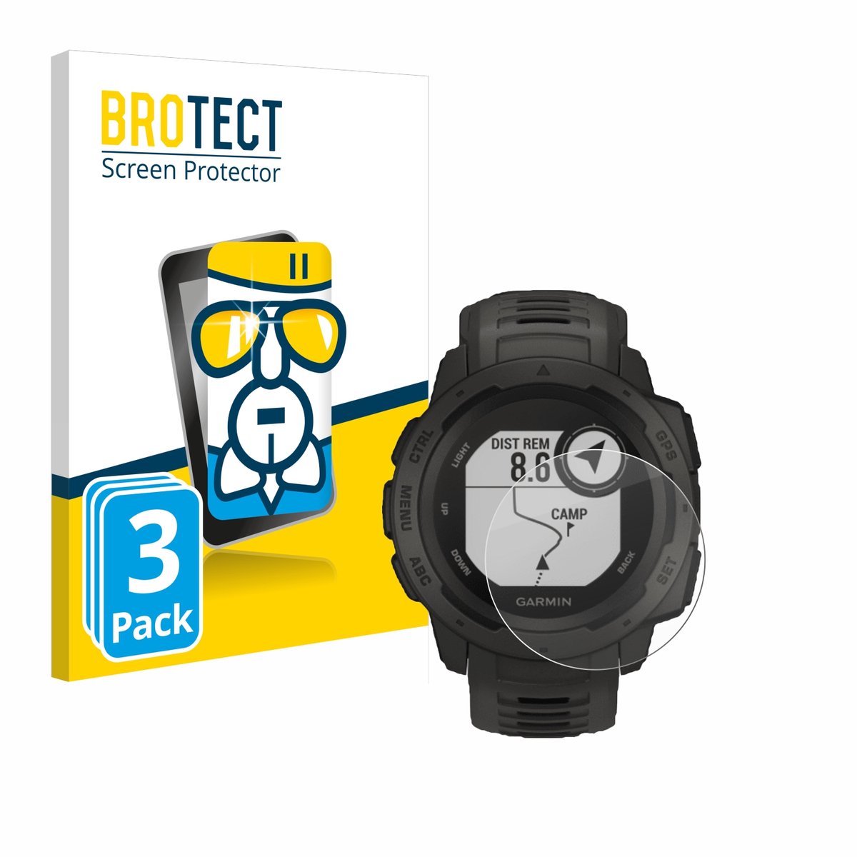 Screenprotector 3 Stuks voor Garmin Instinct Tactical Edition Beschermglas transparant