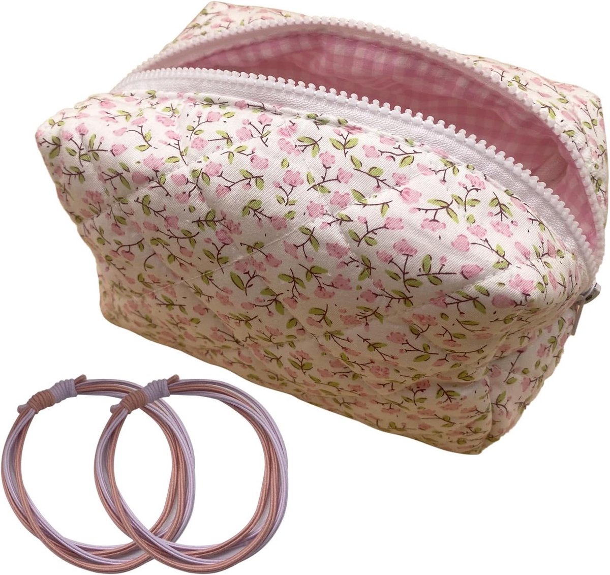 Make-up Tas voor Vrouwen en Meisjes, Roze Pastoral Fig, Handig en Ruim voor Cosmetica en Accessoires