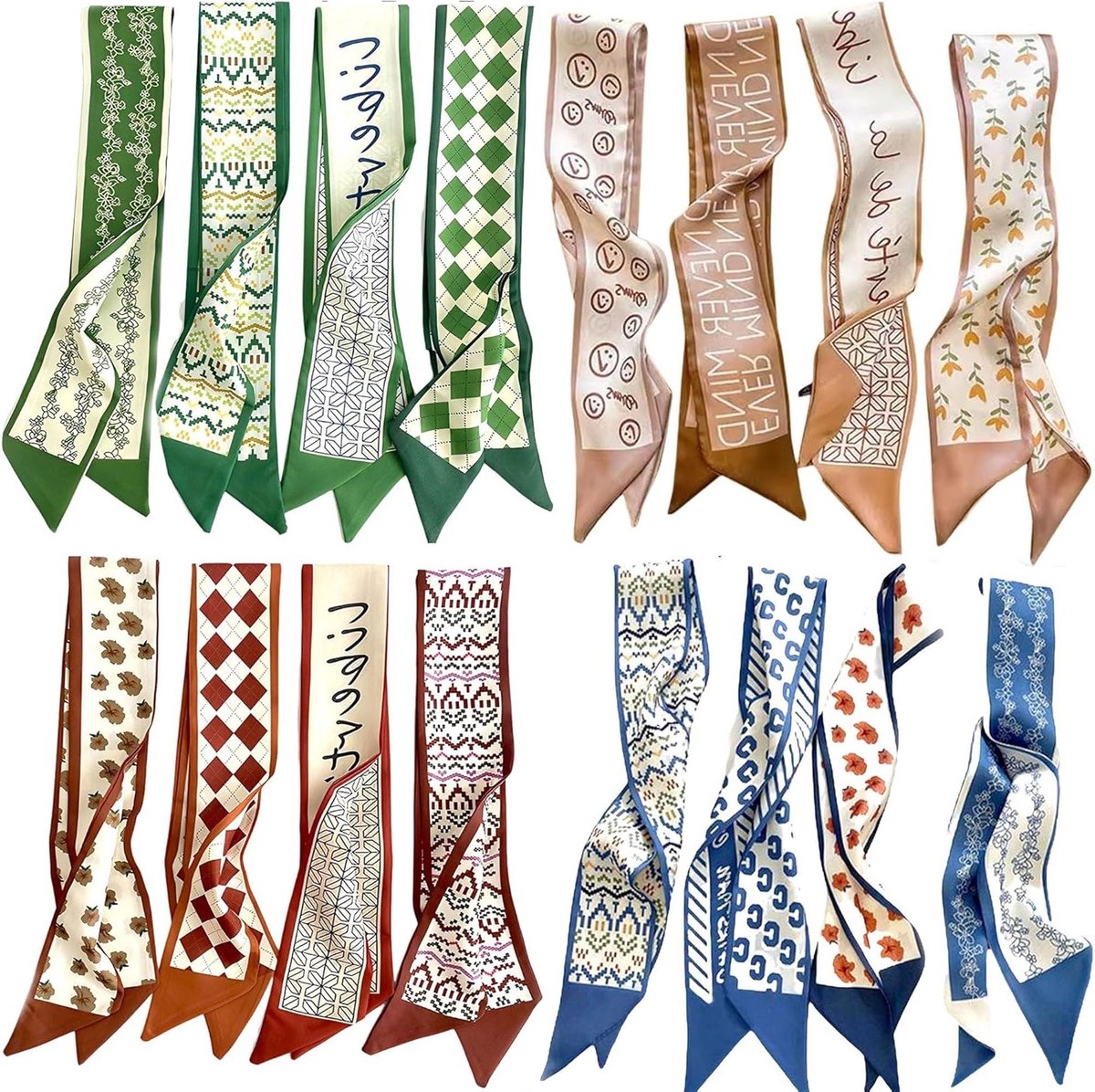 16-delige set haaraccessoires voor vrouwen - Sjaals, haarbanden, en bandana's voor stijlvolle haardecoratie