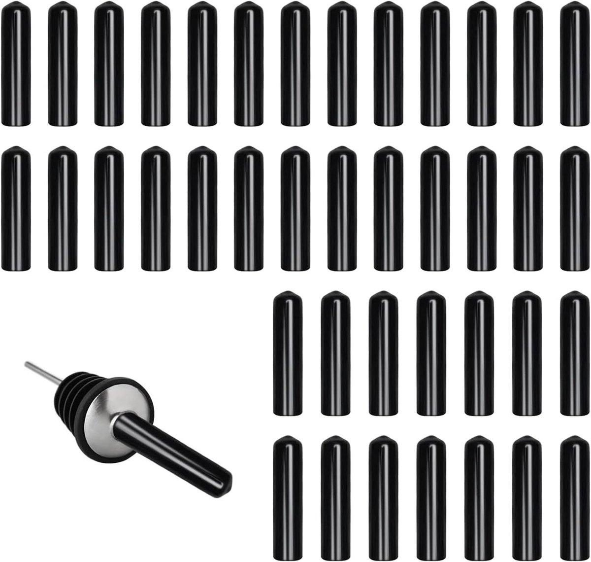 40 Stuks Langdurige Drinkgietdop Covers, Rubberen Flessendoppen voor Wijn en Dranken, Bescherming tegen Stof voor Bars, Cafés en Keuken
