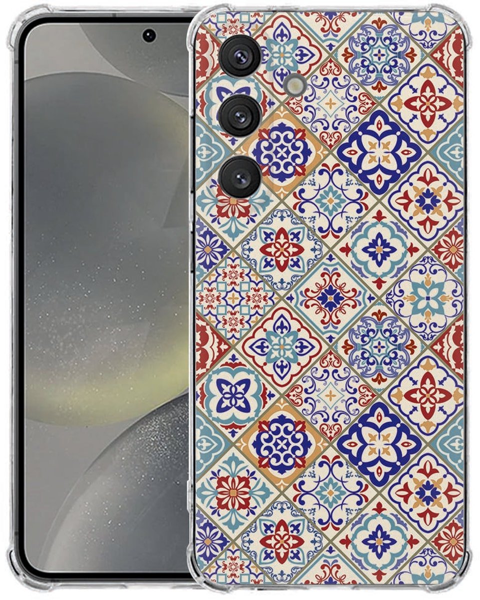 Softcase Samsung Galaxy S25 FE Hoesje - Tiles Color TPU Antishock