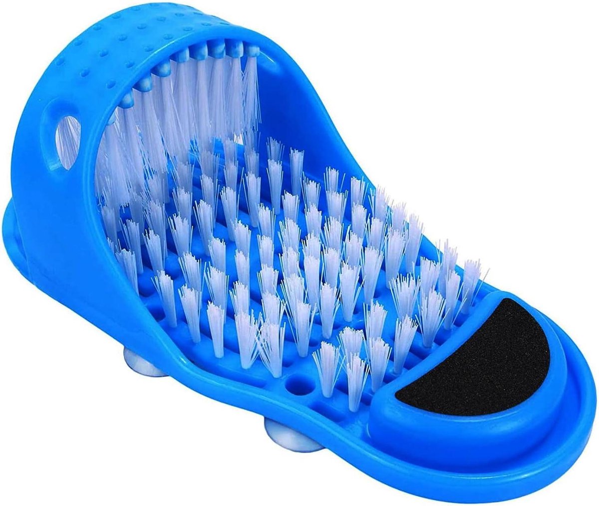 Voetenreiniger Slipper - Voetborstel Massager - Voeten Reinigen - Met Pumice Steen - 28.5 x 11.5cm - Blauw