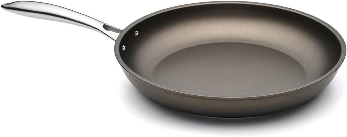 Koekenpan Aluminium - Braadpan Antikleef - Natuurlijk Koken - Ollia-Tech HT Coating - 32 cm - Zilver