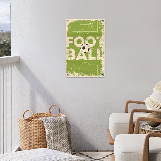 Illustration Vintage d'un terrain de football avec la citation Football 40x60 cm