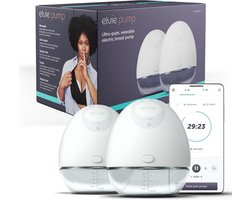 Elvie® Pump Elektrische Borstkolf – Dubbele handsfree borstkolf van ziekenhuiskwaliteit - Het kleinste en meest discrete draagbare kolf apparaat - Incl. gratis App en 4 flessen