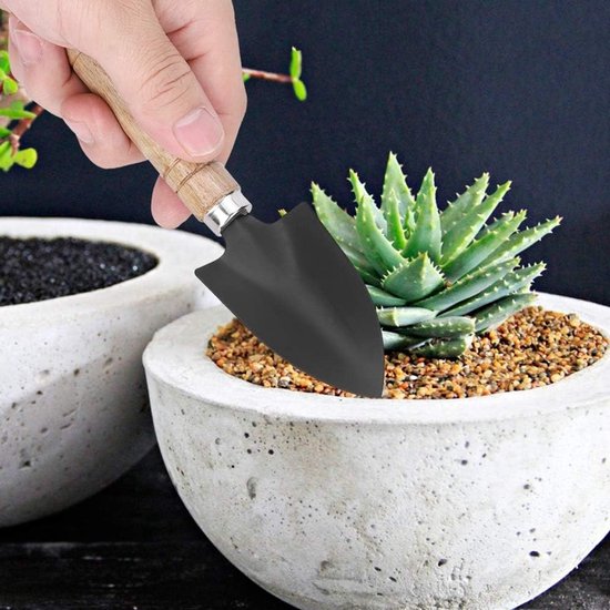 Mini Tuingereedschap Set voor Potplanten - 3 Stuks Handgereedschap met Spade, Hark en Schep voor Bloemen en Planten, Ideaal voor Kleine Tuinen en Balkon Tuinieren van MINI — afbeelding 5