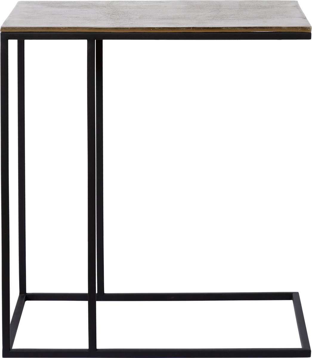 Atmooz - Bijzettafel Vanger - ruw antiek brons - Rechthoekig - Binnen - Interieur - Goud Brons en zwart - Hoogte 55cm - Metaal