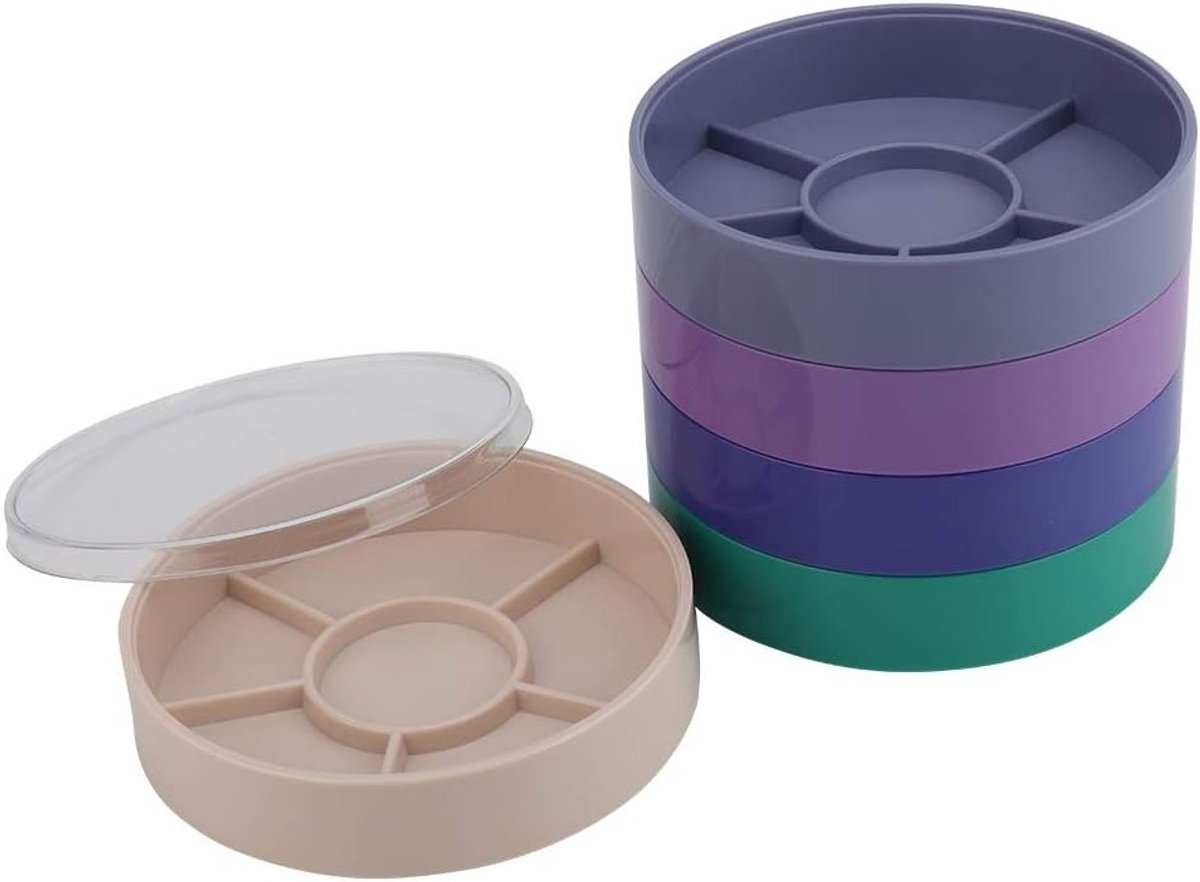 5-laags plastic opbergdoos voor horlogemaker met stofbescherming voor horlogeband, schroeven en onderdelen