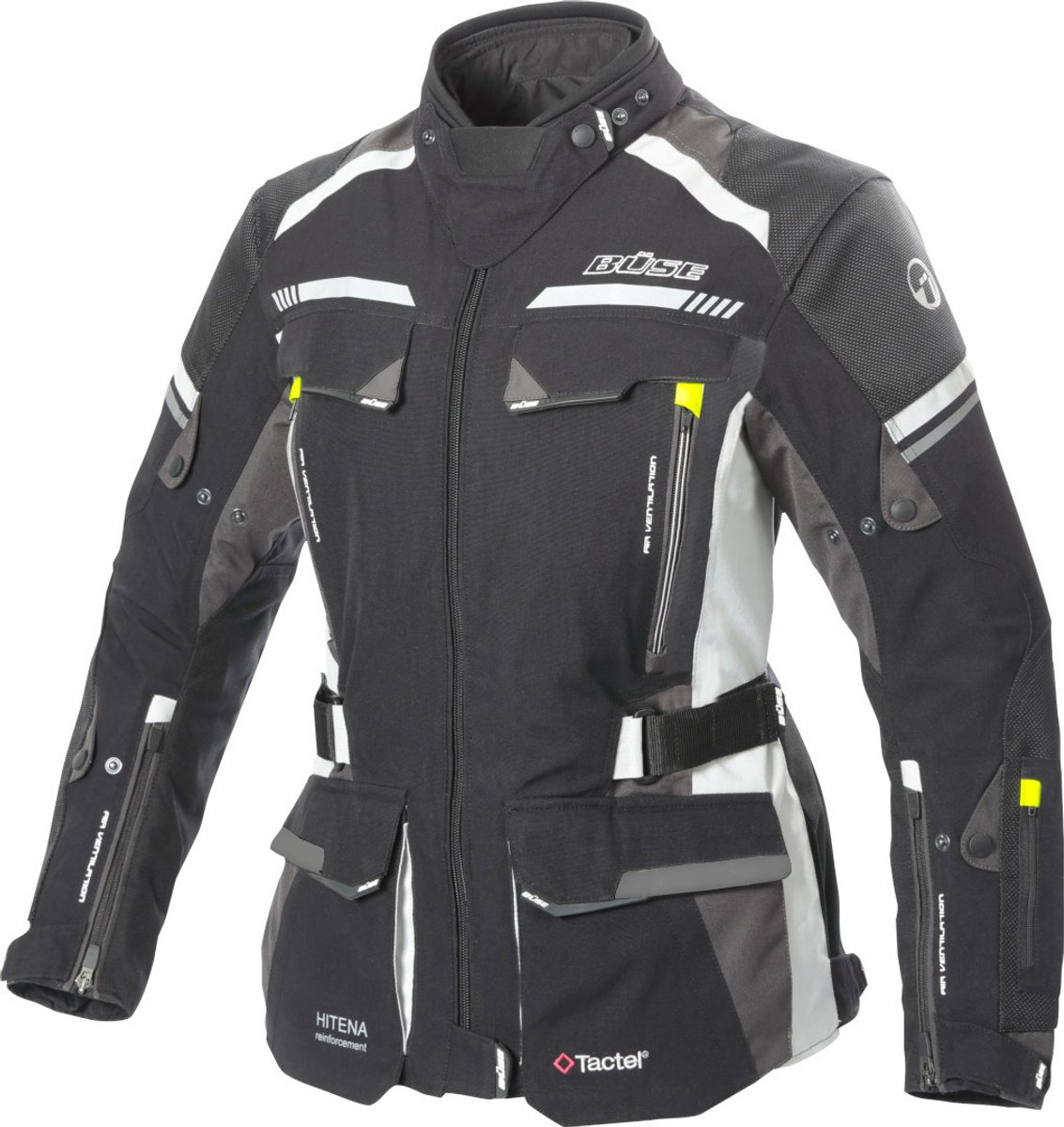 Büse Highland II Dames Zwart Grijs Textiel Jas - Jas