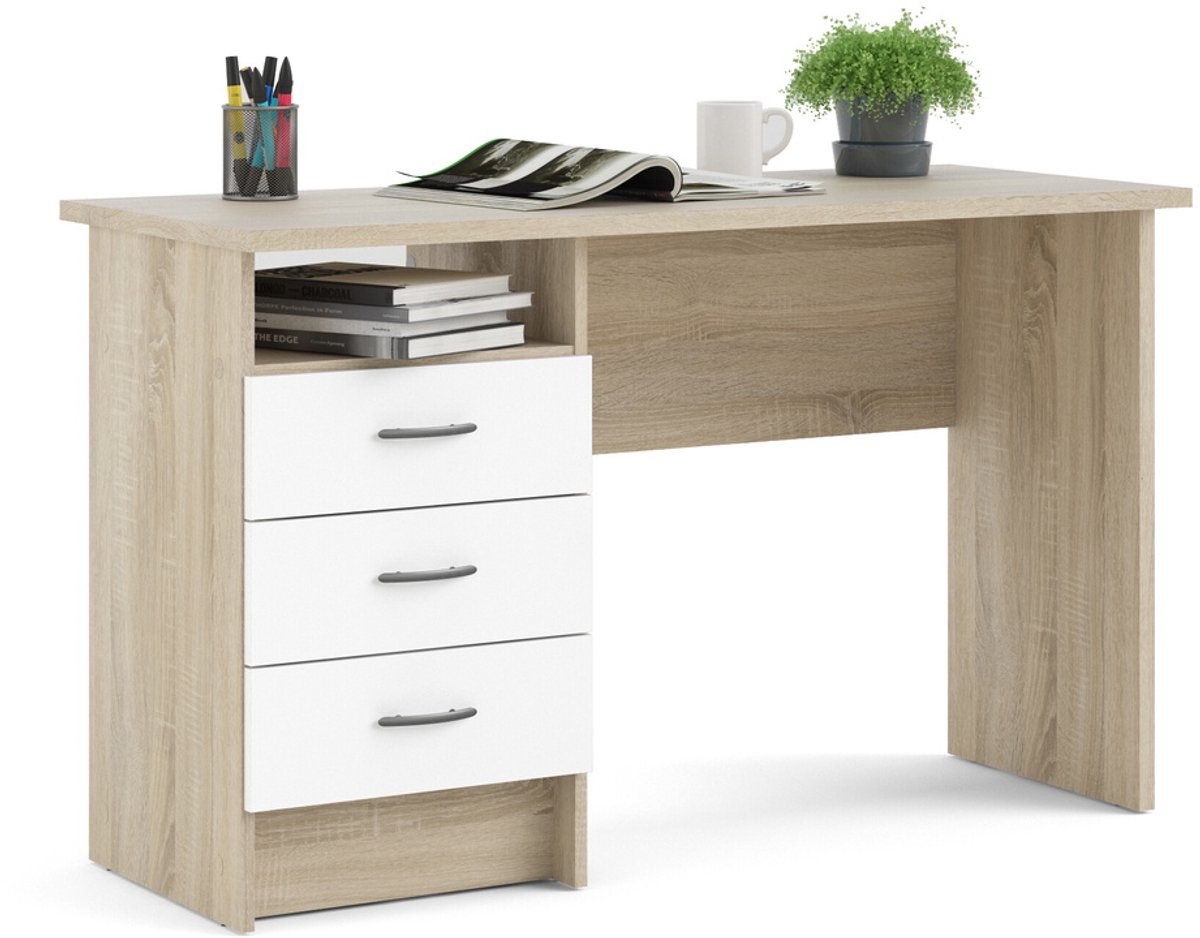 Giga Living Bureau Function Plus - Wit/Naturel - 120x70x50cm