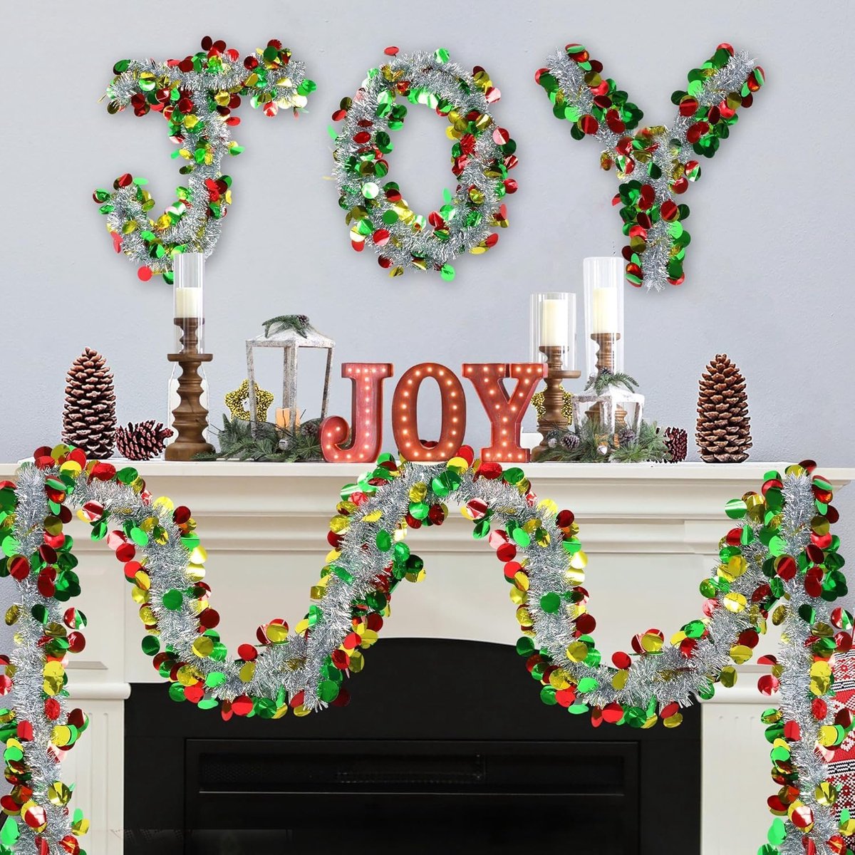 10m zilveren kerstguirlande - kerstdecoratie - feestversiering – foto 6