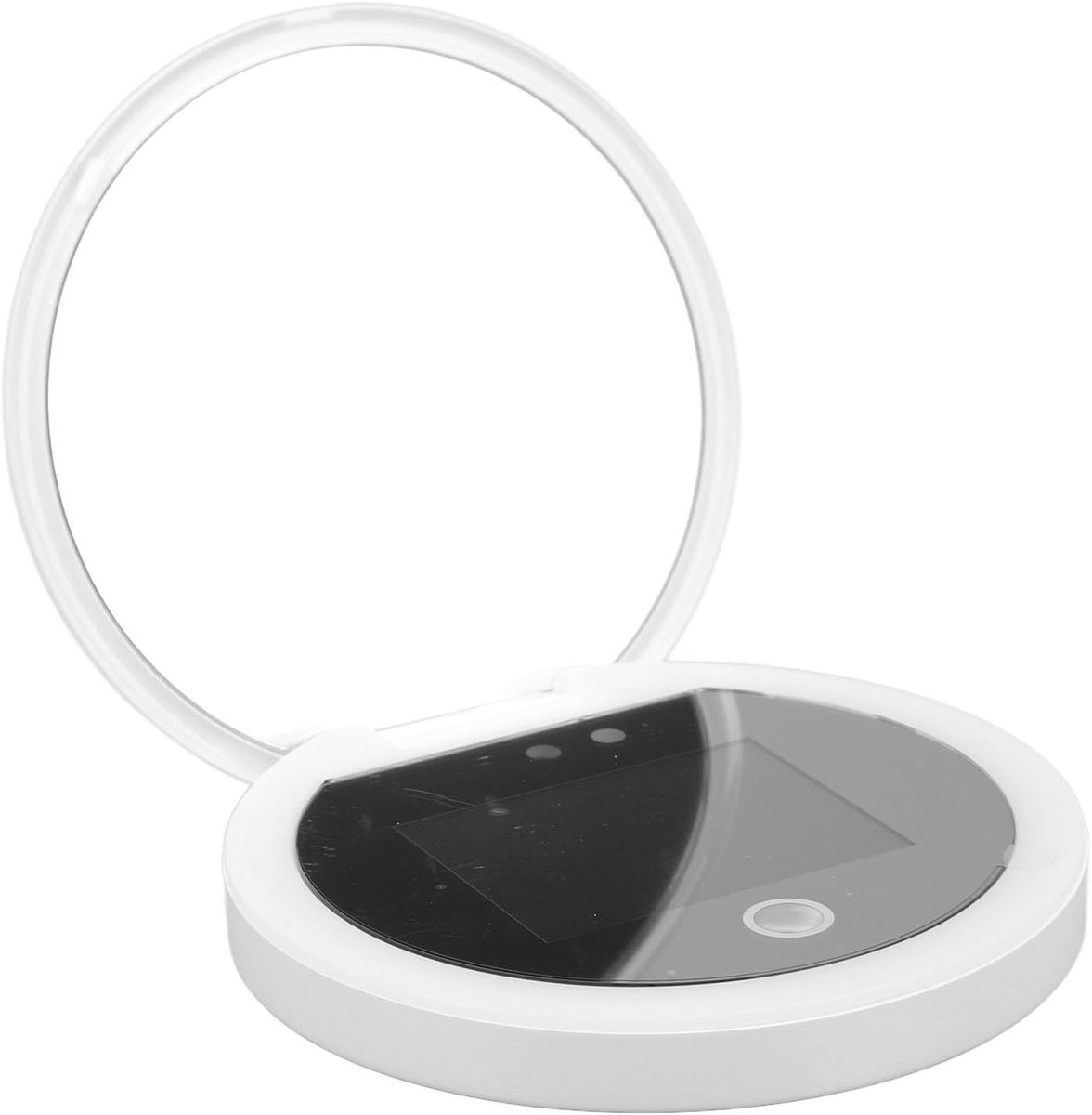 Draagbare Dubbelzijdige 2x Vergrotende Spiegel met UV Camera, Compact Ontwerp voor Zonnebrand Test en Make-up, Oplaadbare 3.8 Inch Spiegel