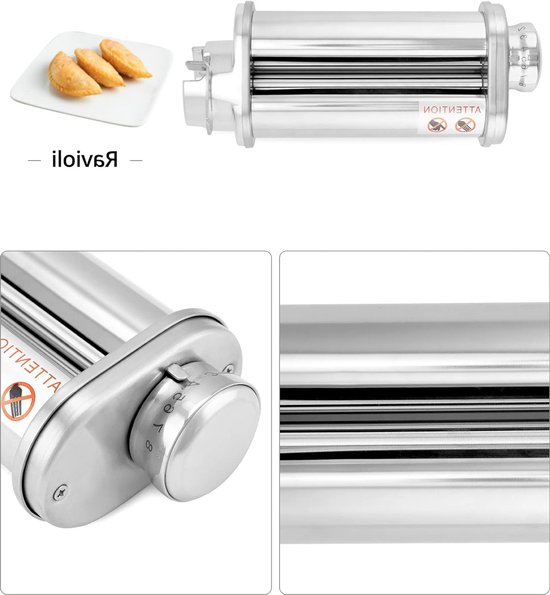 Set van 3 Pastarollers en Spaghetti Cutter voor Bosch Keukenmachines - Fettuccine Accessoires voor Thuis Koken van Merkloos — afbeelding 4