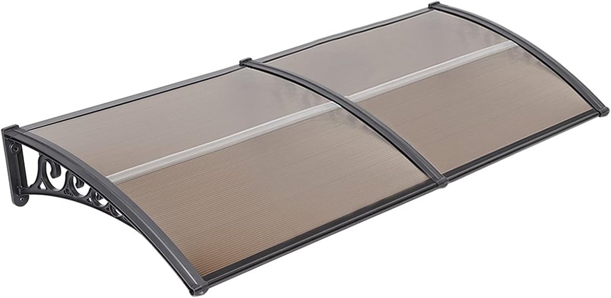 Luifel van polycarbonaat, luifel voor voordeur, afdak voor decoratie huisdeur (100 x 300 cm)
