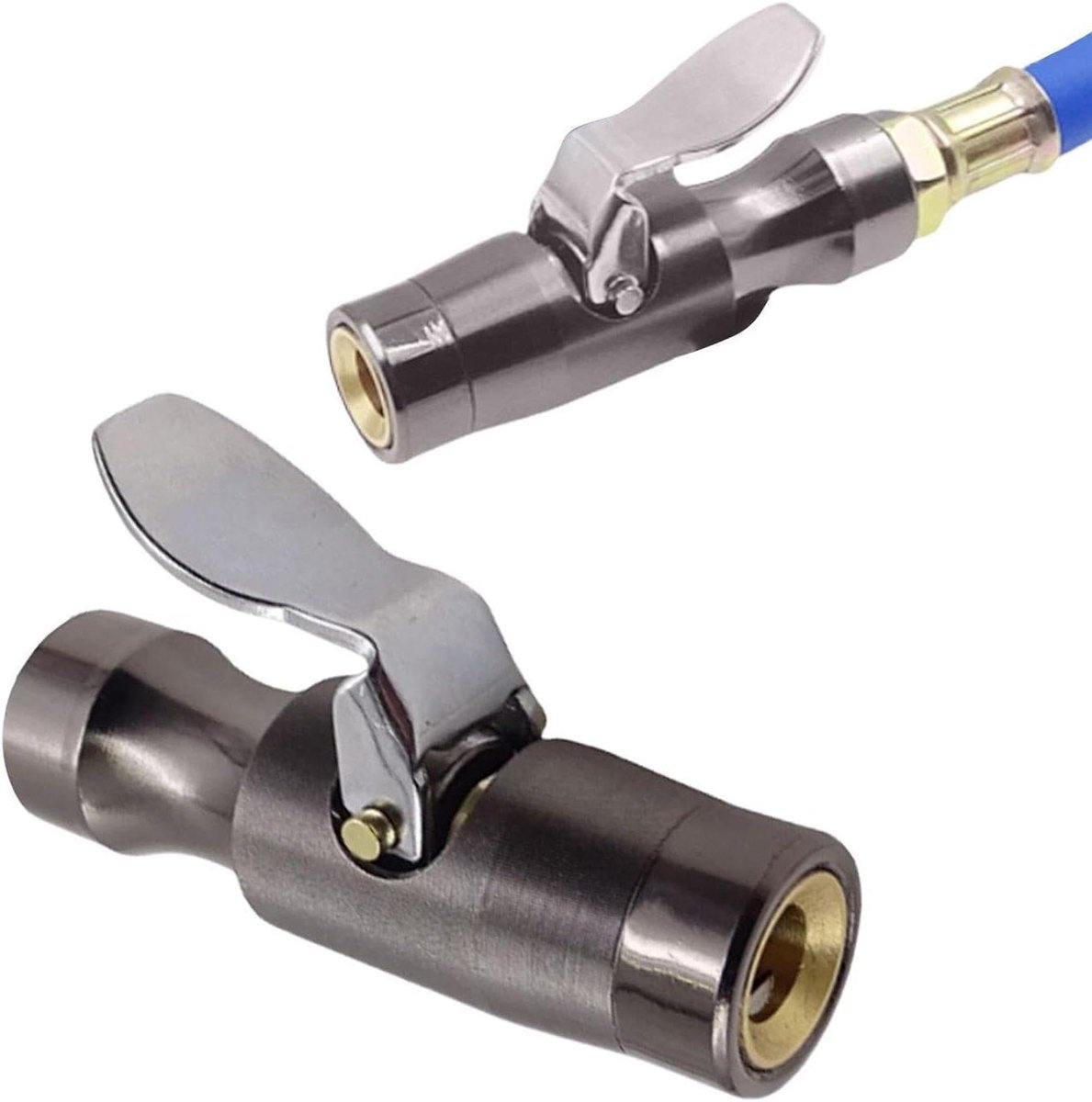 Luchtaansluiting Banden - Compressor Mondstuk - Banden Oppompen - Met Manometer - 30 gr - Zwart