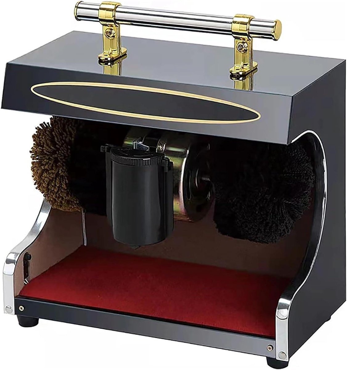 Schoen Borstel Machine - Automatische Poetsmachine - Schoenen Polijsten - Dubbele Borstel Systeem - Compact Design - Zwart