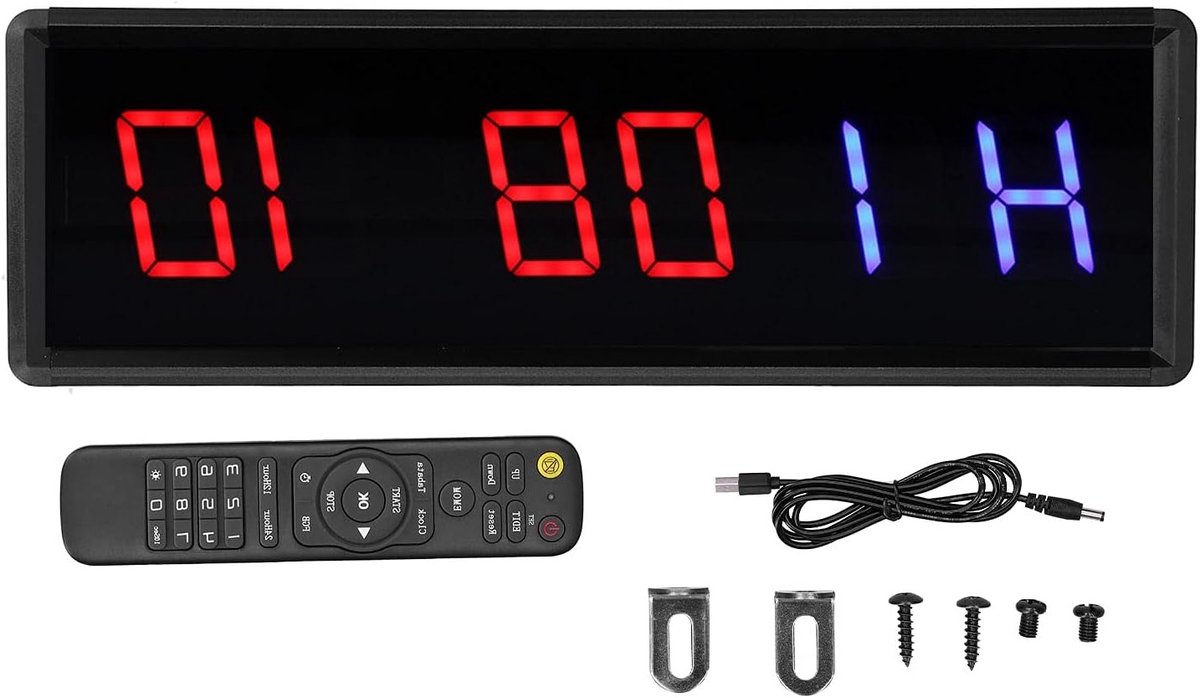 Interval Timer voor Fitness Training - Aftelklok en Stijgende Stopwatch voor Thuis Gym Oefeningen, Perfect voor Workouts en Trainingsschema's