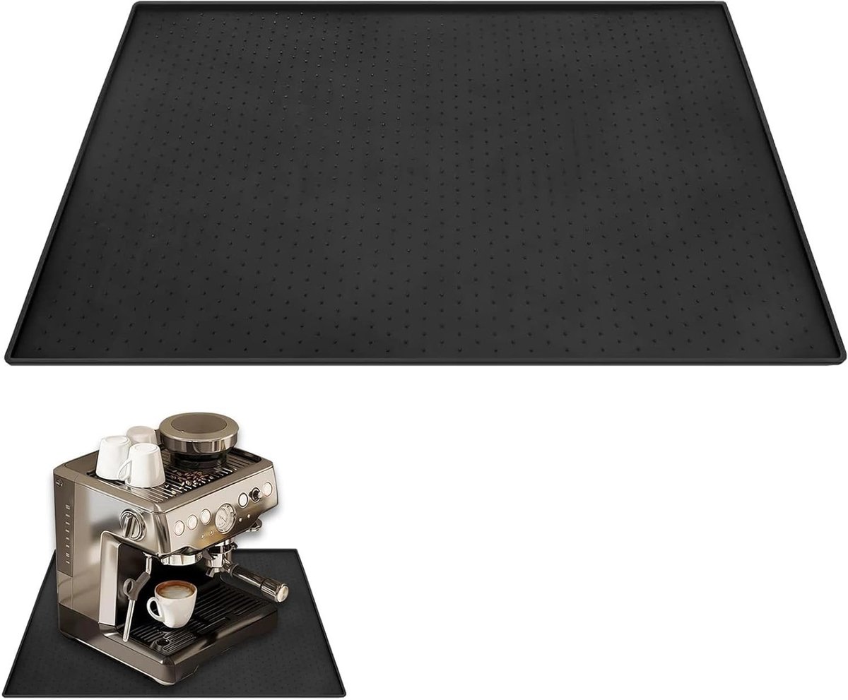 MTTproducts- Siliconenmat - Onderlegger Koffiezetapparaat - Antislip Onderlegger - Onderlegger Schotels - 48 x 30 cm - Eenvoudig Op te Bergen