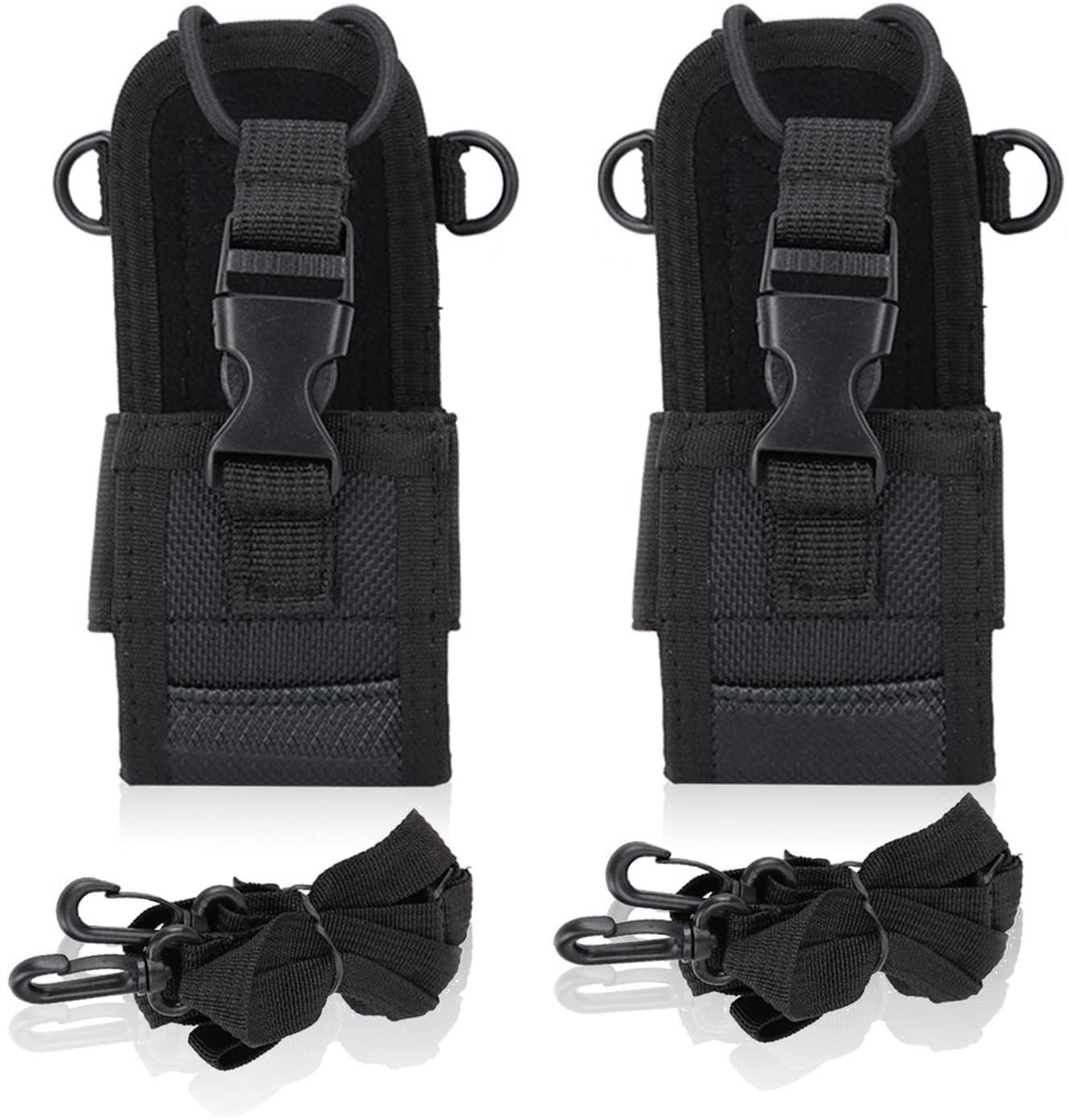 MTTproducts- Walkietalkiehouder 2 Stuks - Verstelbare Schouderriem - Universele Nylon Beschermhoes - Lichtgewicht - Duurzaam - Handen Vrij - Portofoonhouder