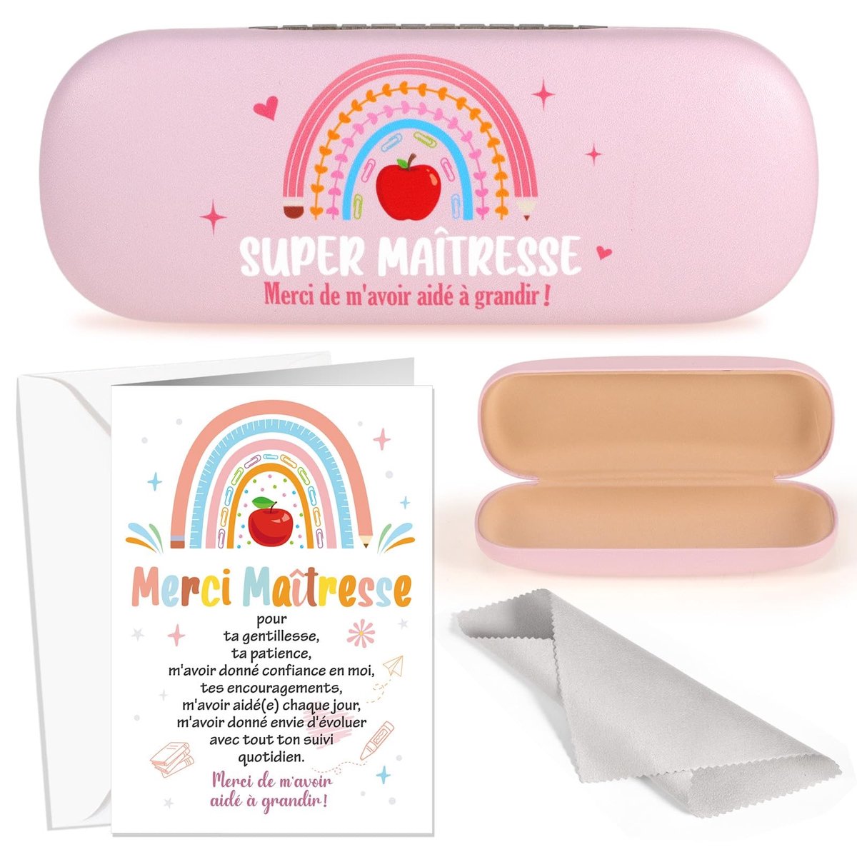 MTTproducts- Brillenkoker Harde Schaal - Brillenkoker Dames - Afscheidscadeau - Cadeau voor Lerares - One Size - Roze - Brillenetui