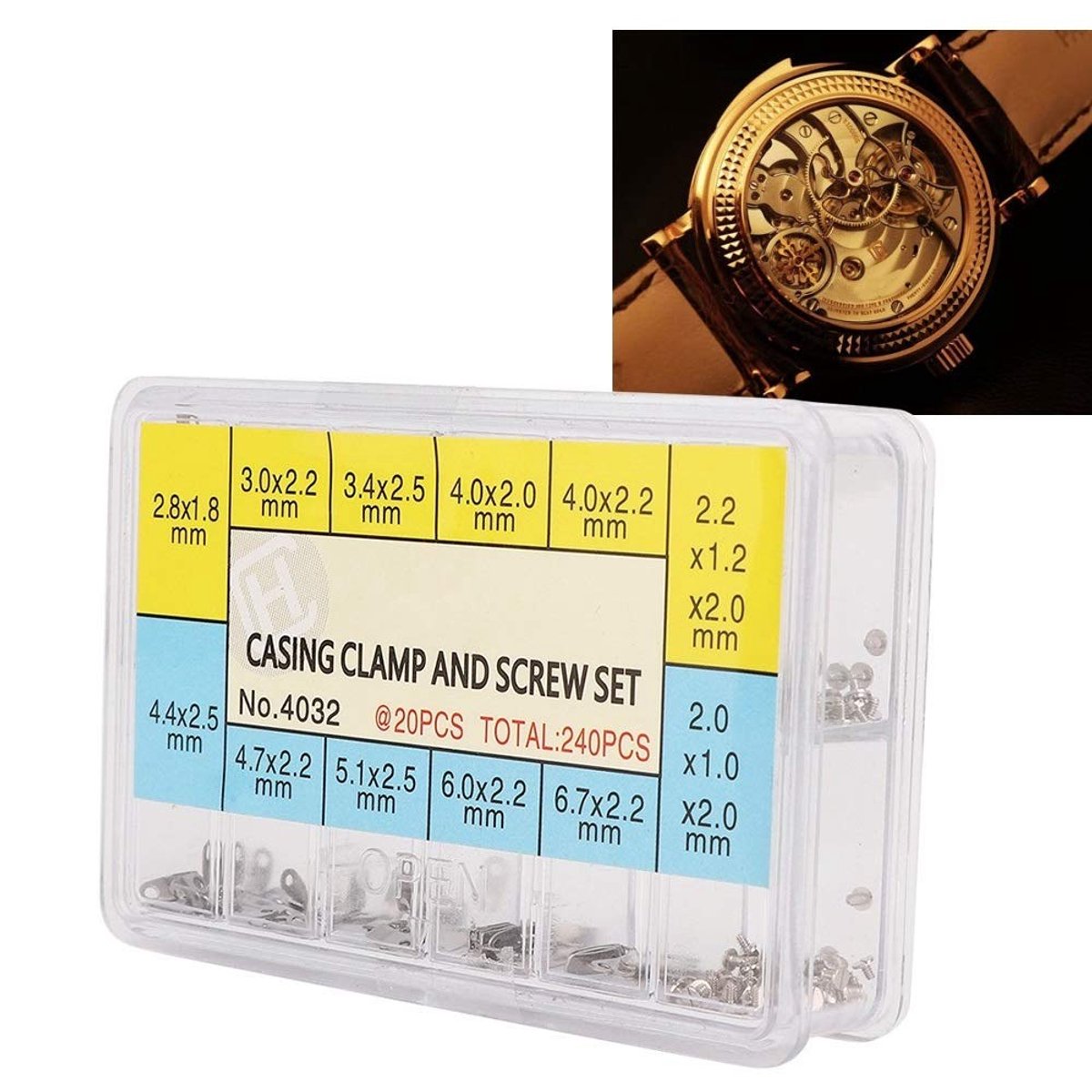MTTproducts - Adapter Watch Fixing Screws - 10Pcs Onderdeel voor Horloge Reparatie - Hoogwaardig Staal - Perfecte Opslag - Accessoires voor Horloges -...