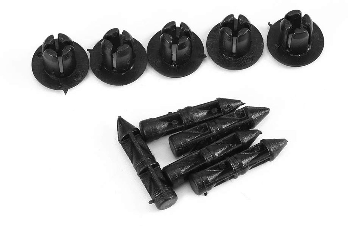 MTTproducts- Klinknagels 100 Stks - Nylon - Zwart - 6mm - Auto Klinknagel Clips - Geschikt voor Suzuki en Motorfietsen - Totale lengte 20 mm - Clip