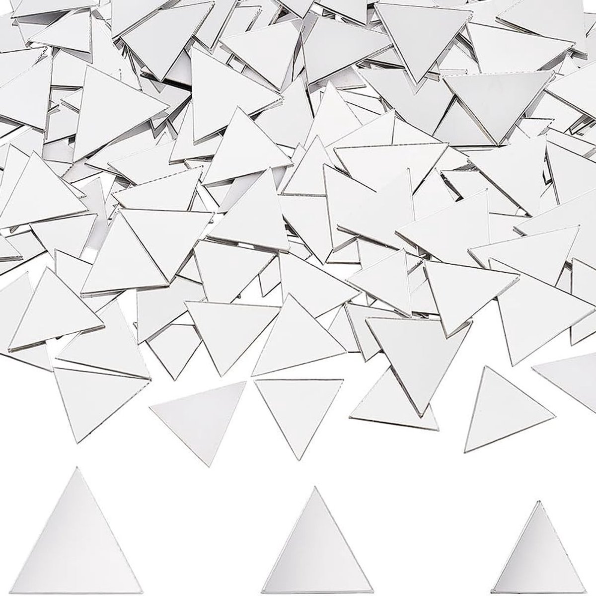 NTH products- Spiegel Tegels Zelfklevend - Driehoek - 200 Stuks - 2.5*1.2cm - DIY Projecten - Mozaïek Decoratie - Zilver - Spiegeltegels