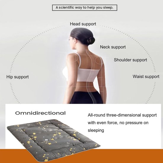 Opvouwbare Matras - Vloer Ligstoel - Comfortabel Slapen - Huidvriendelijke Stof - 135x200cm - Natuurlijk — afbeelding 2