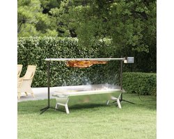 vidaXL - Automatische - barbecue - met - motor - 150x46,5x82,5 - cm - roestvrijstaal