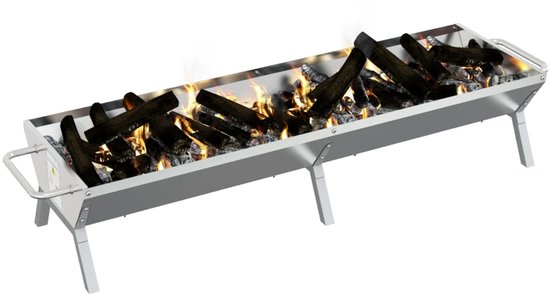 vidaXL Barbecueplaat 158x42x31 cm roestvrij staal zilverkleurig van VidaXL — afbeelding 4