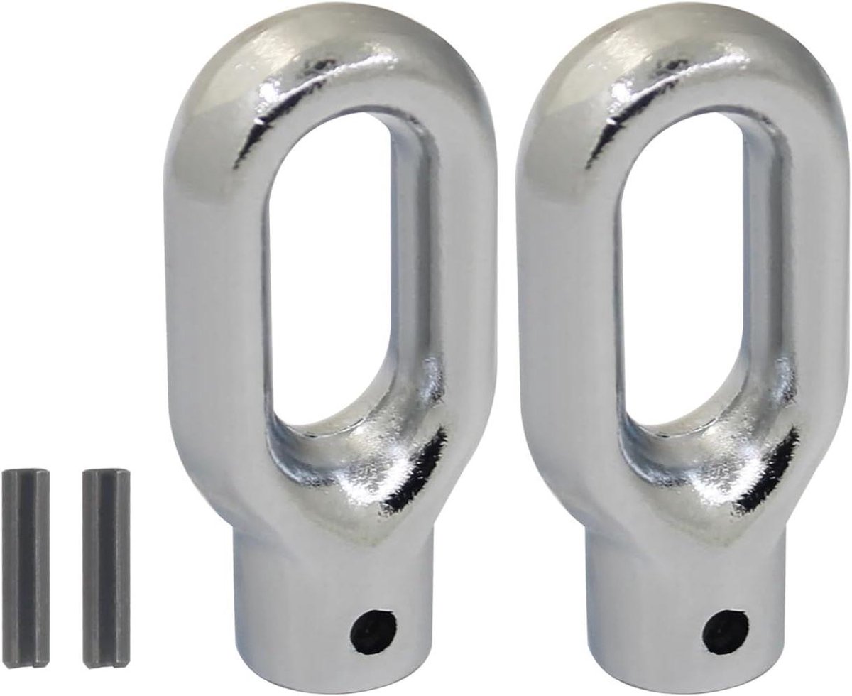 Oog Windwerk Vervanging - Zonnescherm Onderdeel - Zonwering Reparatie - Draaimechanisme - 2 stuks - Zilver