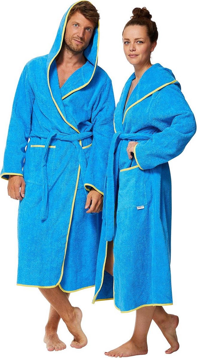 Extra Lange Badjas Uniseks met Capuchon - 100% Biologisch Katoen voor Dames en Heren