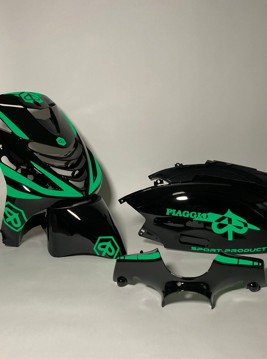 Piaggio Zip Stickerset - Crossed - Groen
