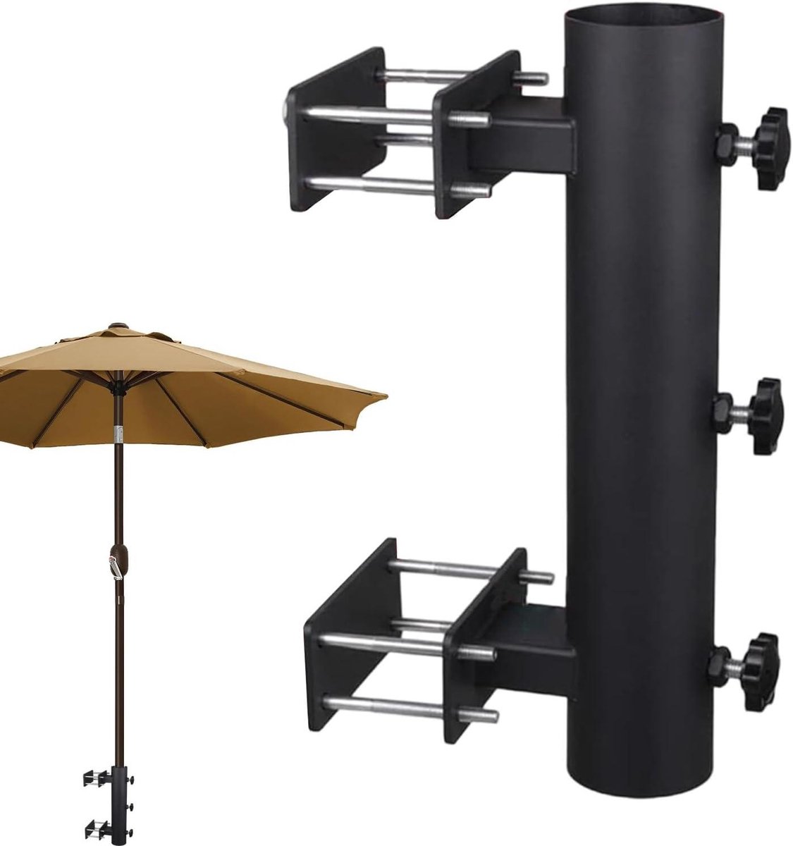 Parasol Klem - Terras Montage - Buiten Genieten - Boorvrije Bevestiging - 30 x 10 x 10 cm - Zwart
