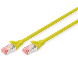 DIGITUS LAN kabel Cat 6 - 2m - RJ45 netwerkkabel - S/FTP afgeschermd - Compatibel met Cat 6A & Cat 7 - Geel