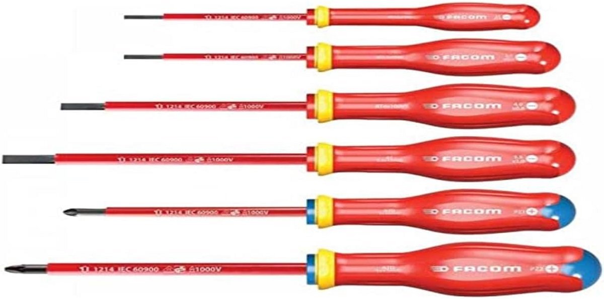 Set van 6 VDE Geïsoleerde Schroevendraaiers - 1000 Volt Veiligheid