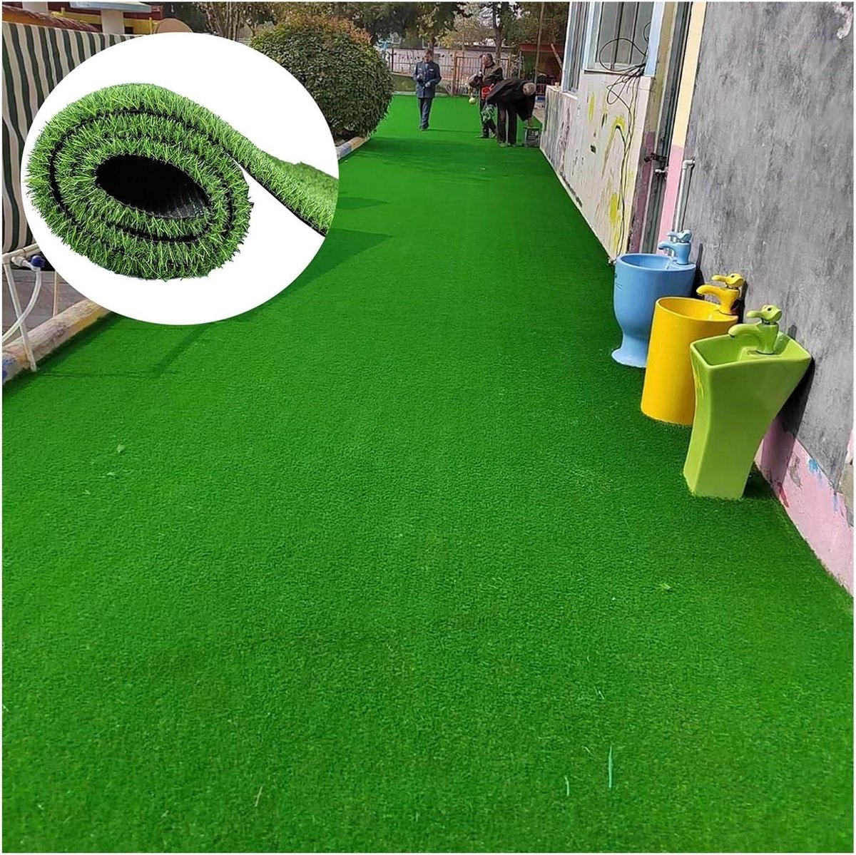 Kunstgras grasmat - Buiten tapijt - Tuin decoratie - Snijbaar en veerkrachtig - 150 x 400 cm - Groen