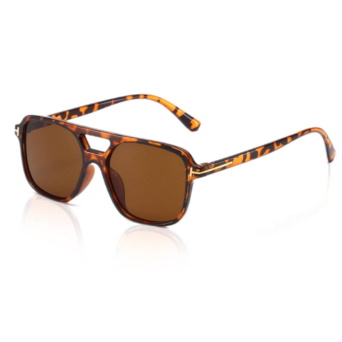 Cosensi- Zonnebril Heren Gepolariseerd - Retro Dubbele Brug - Vintage Zonnebril - Unisex Zonnebril - Outdoor Activiteiten - PC/AC Materiaal - Zonnebrillen