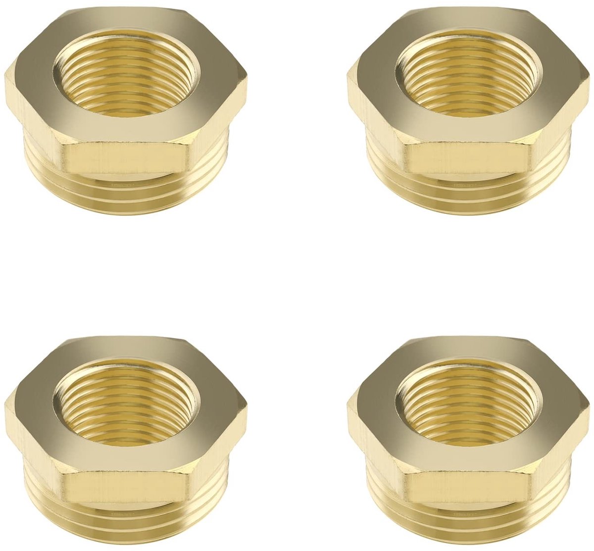 Cosensi - Set van 4 Messing Draadverloopstukken 1/2 Inch naar 1/4 Inch