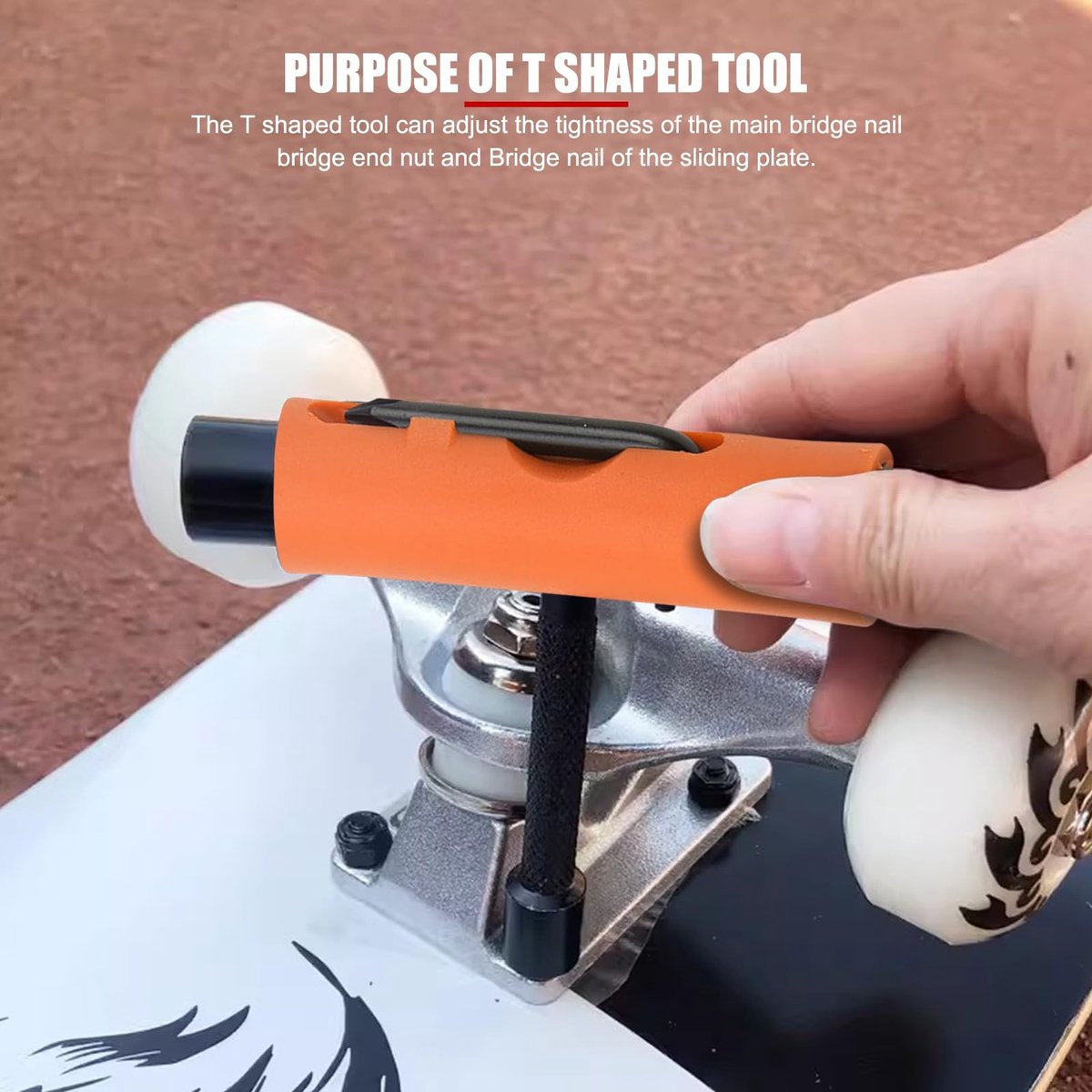 Cosensi- Skateboard Tool - T-vormige Sleutel - L-vormige Sleutel - Staal/Kunststof - Voor Repareren/Afstellen - Onderhouds Gereedschap - Schaatssleutel
