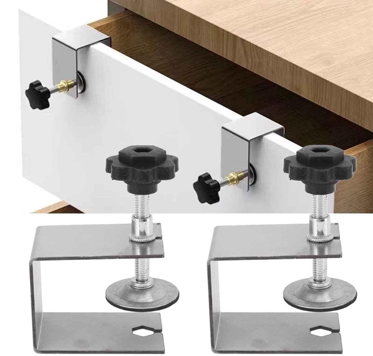 Cosensi- Ladefront Klemmen Lichtgewicht - Bevestigingsklem - Universele Jig - Boorgat Gids - Gereedschap voor Timmerman - Staal/Kunststof - Installatiehulp