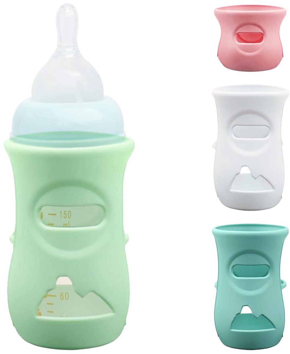 Cosensi- Babyflesdop Valbestendig - Siliconen Dop - Onbreekbare Dop - Beschermhoes - Set van 4 - Eenvoudig Ontwerp - Babyfleshoes