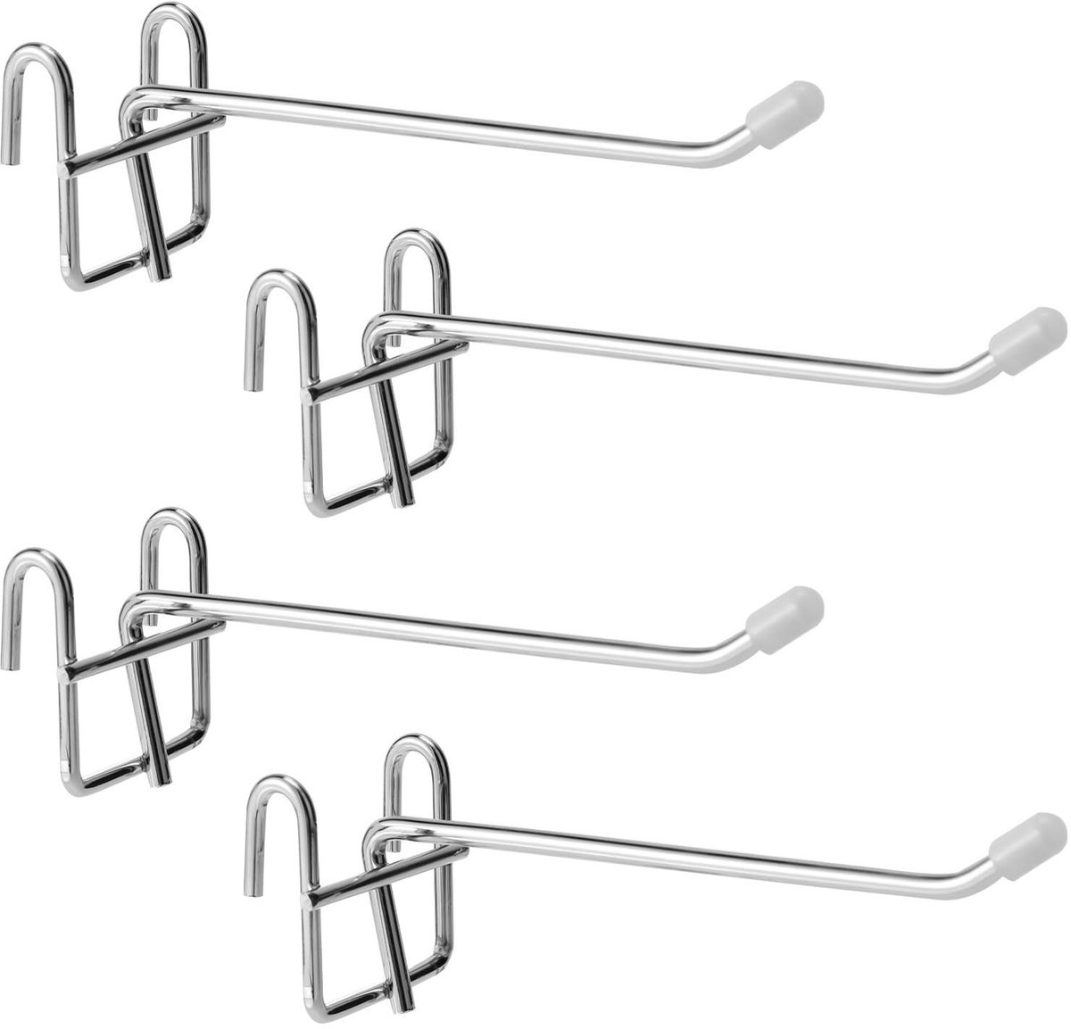 Cosensi- Haken 4 Stuks - Met Rubber Covers - Stabiele Draad Haken - Keuken Accessoires - Opslag en Weergave - 16 x 5.3 x 5.8 cm - Opberghaak